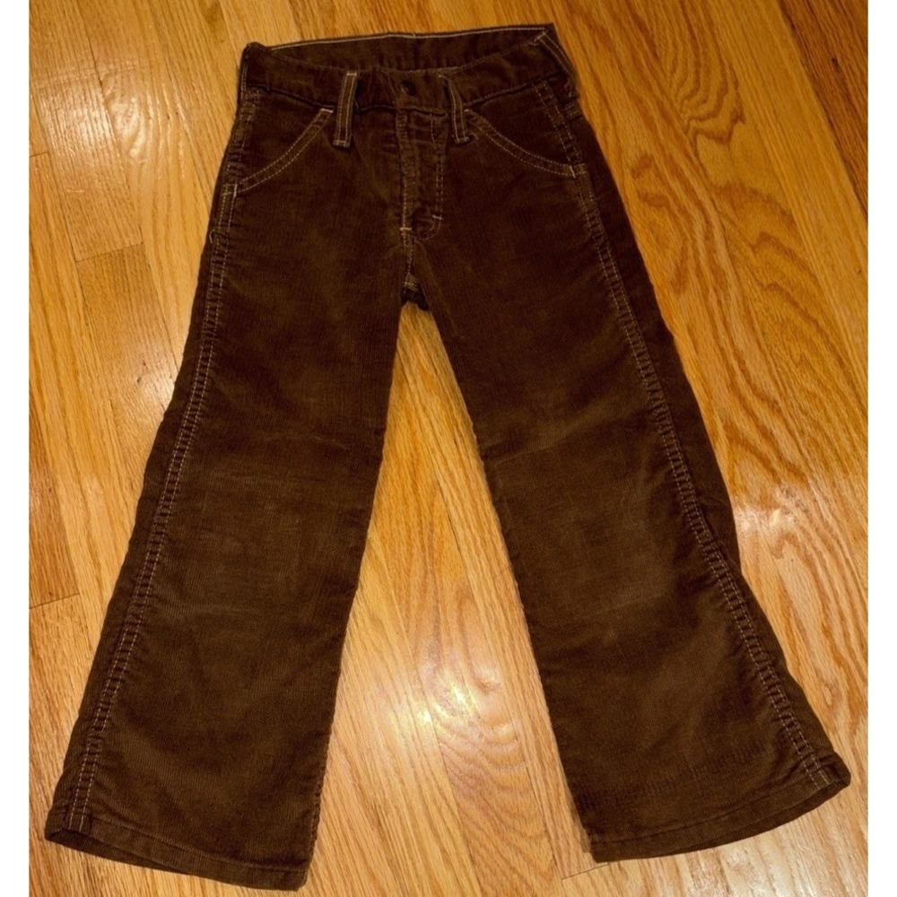 Vintage 70s Sears‎ Toughskins Brown Boys 7 Slim Fit Jeans NWOT